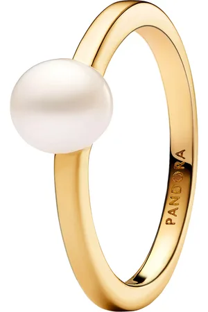 PANDORA Rings - 14k -plated unique metal blend Treated freshw - - Rings for ladies