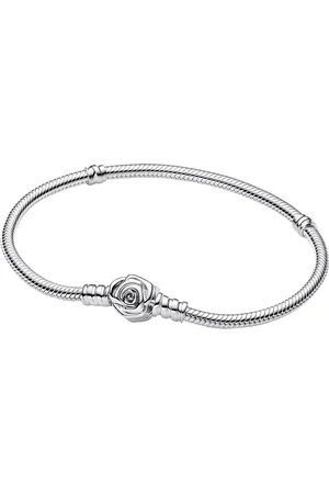 PANDORA Bracelets - Moments Rose in Bloom Clasp Snakechain - - Bracelets for ladies