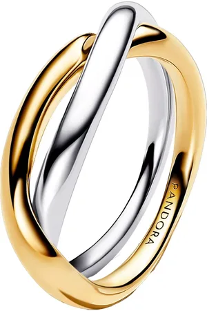PANDORA Rings - Sterling silver and 14k gold-plated entwined rings - - Rings for ladies