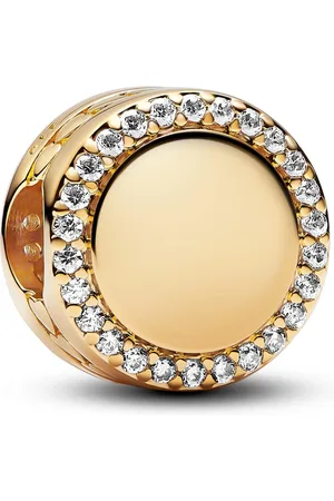 PANDORA Pendants & Charms - Engravable Sparkling Button Charm - - Pendants & Charms for ladies