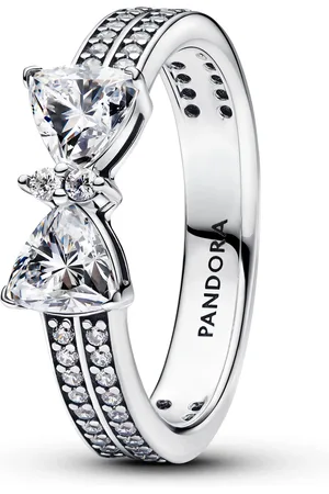 PANDORA Rings - Funkelnde Schleife Doppelreihiger Ring - - Rings for ladies