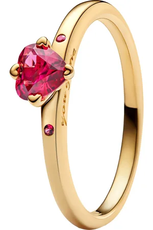 PANDORA Rings - Heart 14k -plated ring with cherries jubilee r - - Rings for ladies