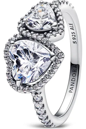 PANDORA Rings - Hearts sterling ring with clear cubic zirco - - Rings for ladies