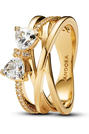 PANDORA Rings - Funkelnde Schleife & Überkreuztes Band Ring - - Rings for ladies