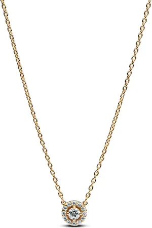 PANDORA Necklaces - Runder Pavé-Strahlenkranz-Anhänger Halskette - - Necklaces for ladies
