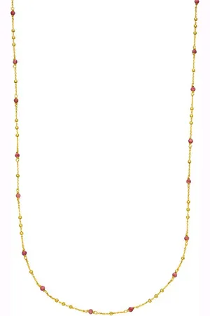 LEAF Necklaces - Necklace Flying Gems, Rhodonit - - Necklaces for ladies