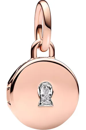 PANDORA Pendants & Charms - Key hole engravable locket 14k rose gold-plated da - - Pendants & Charms for ladies