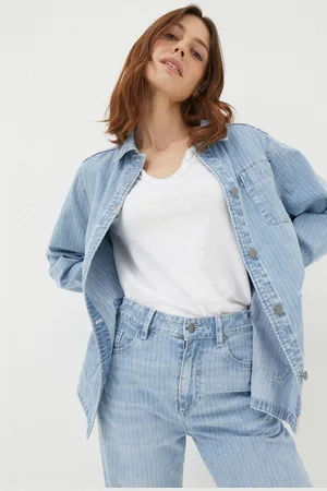 Fat Face Eden Stripe Denim Worker Jacket