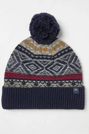Fat Face Textured Fairisle Pattern Bobble Hat