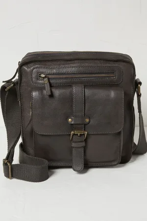 Fat Face Bramdean Grey Leather Crossbody Bag