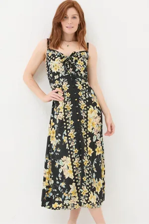 Fat Face Phoebe Citrus Floral Midi Dress