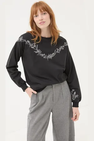 Fat Face Embroidered Crew Sweat Top