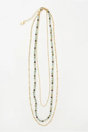 Fat Face Triple Layered Gem Necklace