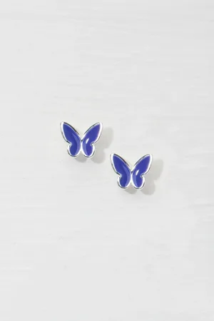 Fat Face Enamel Butterfly Stud Earrings