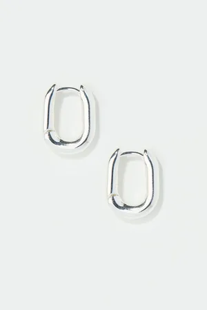 Fat Face Oval Huggie Hoop Earrings