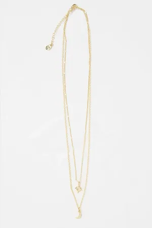 Fat Face Star and Moon Layered Necklace