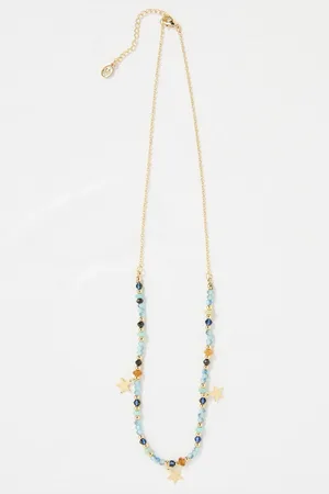Fat Face Star Charm Beaded Necklace