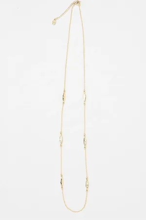 Fat Face Hammered Oval Long Necklace
