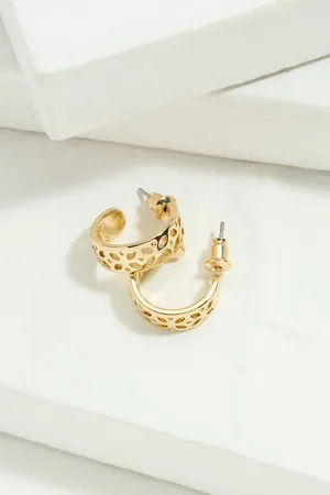 Fat Face Cut Out Hoop Earrings