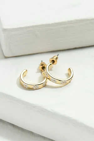 Fat Face Enamel Daisy Stud Earrings