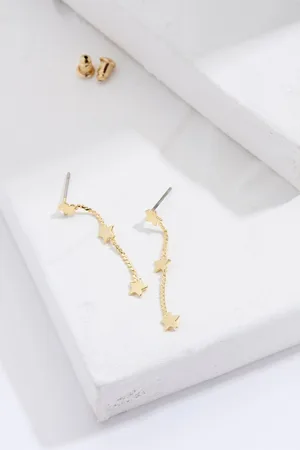 Fat Face Triple Star Chain Earrings