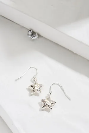 Fat Face Filagree Star Drop Earrings