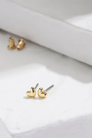 Fat Face Heart Stud Earrings