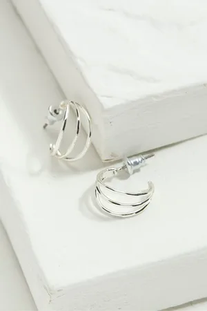 Fat Face Triple Strand Hoop Earrings