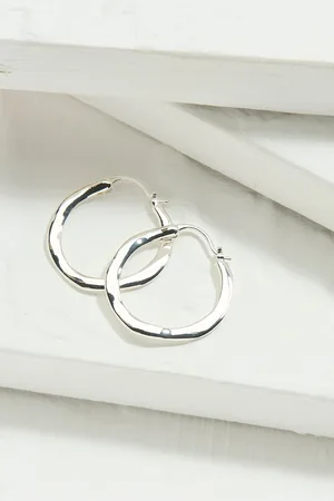 Fat Face Hammered Hoop Earrings