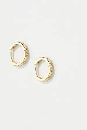 Fat Face Gem Huggie Hoops Earrings
