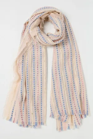 Fat Face Stripe Textured Scarf