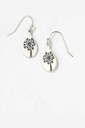 Fat Face Flower Embossed Drop Earrings