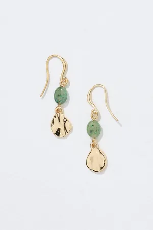 Fat Face Stone Oval Drop Earrings
