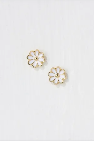 Fat Face Enamel Daisy Stud Earrings