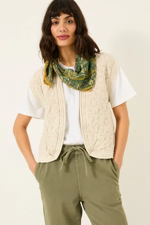 Fat Face Flora Natural Quilted Waistcoat
