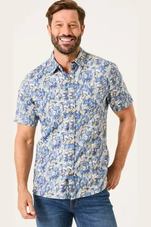 Fat Face Leaves Print Short Sleeve Shirt