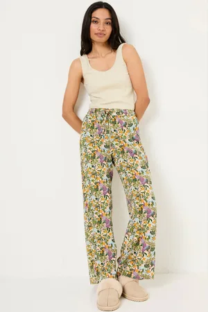 Fat Face Lola Peacock Linen Blend Pyjama Bottoms