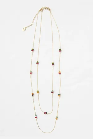 Fat Face Semi Precious Stone Layered Necklace