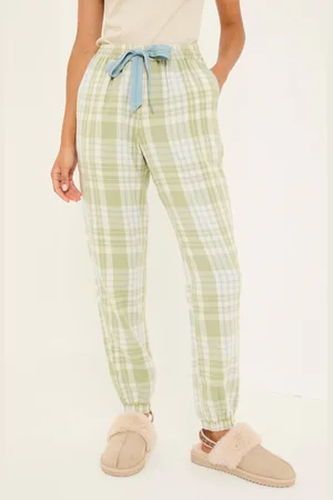 Fat Face Cora 100% Cotton Check Pyjama Bottoms