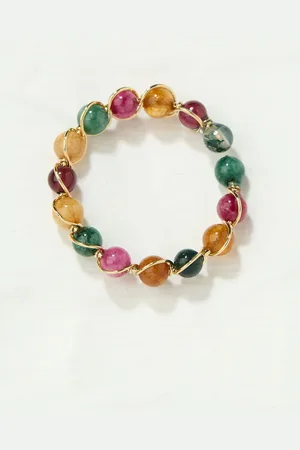Fat Face Semi Precious Stone Adjustable Ring