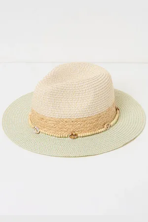 Fat Face Colour Block Straw Fedora Hat