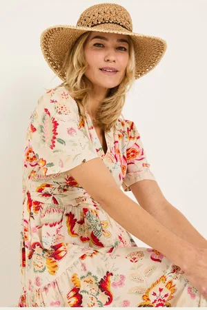 Fat Face Crochet Straw Hat