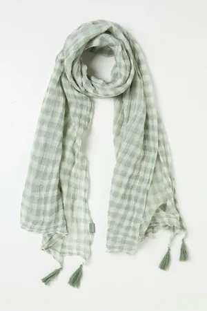 Fat Face 100% Cotton Gingham Lightweight Scarf