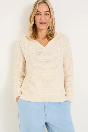 Fat Face Sutton 100% Cotton Textured Knitted Hoodie