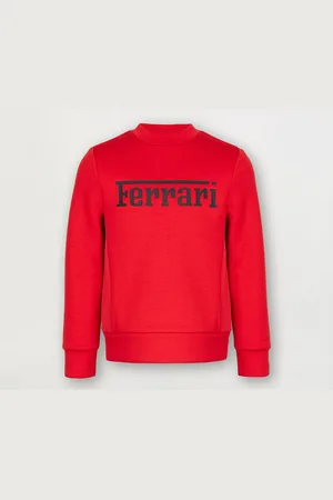 FERRARI Children’s Sweatshirt In Recycled Scuba Fabric With Large Logo - Jackets And Sweatshirts 3y