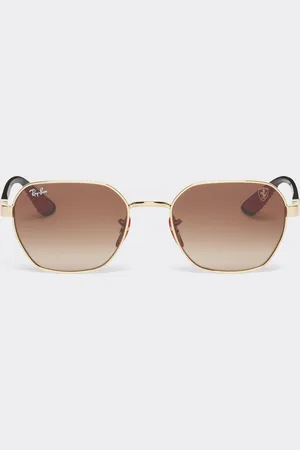 FERRARI Ray-ban For Scuderia 0rb3794m Gold-tone Sunglasses With Gradient Brown Lenses - Sunglasses Os