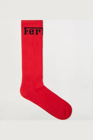 FERRARI Cotton Blend Socks With Logo - Underwear & Socks Os