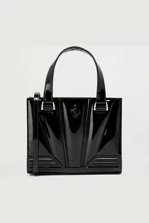 FERRARI Mini Tote Gt Bag In Glossy Patent Leather With Prancing Horse Detail - Handbags Os