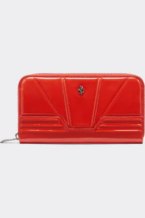 FERRARI Patent Leather Wallet With Zip - Wallets And Small Leather Goods Os