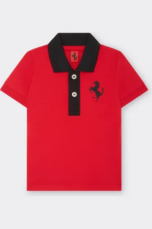 FERRARI Infant Cotton Piqué Polo Shirt With Contrasting Details - View All 0m